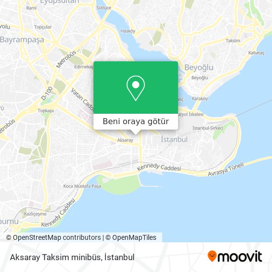 Aksaray Taksim minibüs harita