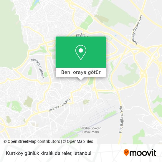 Kurtköy günlük kiralık daireler harita