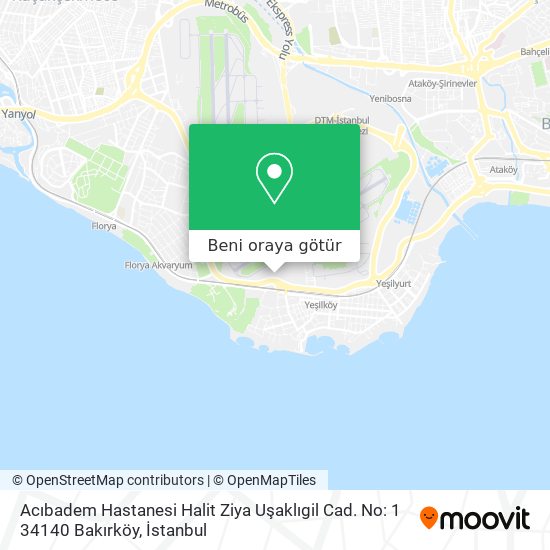 Acıbadem Hastanesi Halit Ziya Uşaklıgil Cad. No: 1 34140 Bakırköy harita