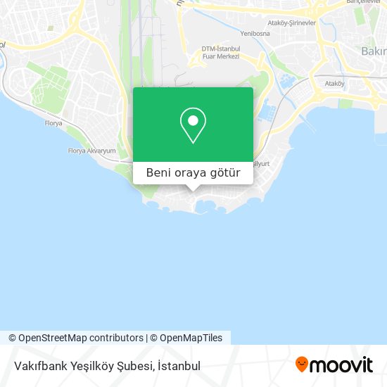 Vakıfbank Yeşilköy Şubesi harita
