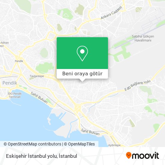 Eskişehir İstanbul yolu harita