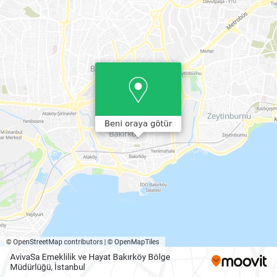 AvivaSa Emeklilik ve Hayat Bakırköy Bölge Müdürlüğü harita