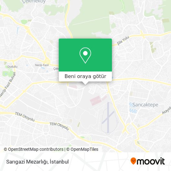 Sarıgazi Mezarlığı harita