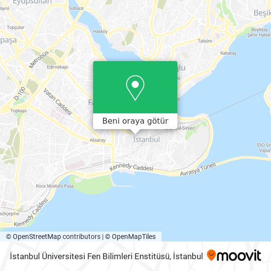 İstanbul Üniversitesi Fen Bilimleri Enstitüsü harita