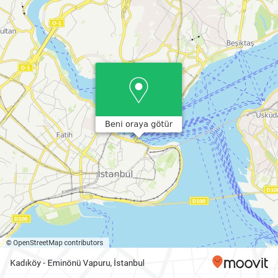 Kadıköy - Eminönü Vapuru harita