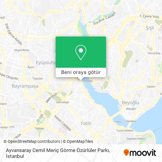 Ayvansaray Cemil Meriç Görme Özürlüler Parkı harita