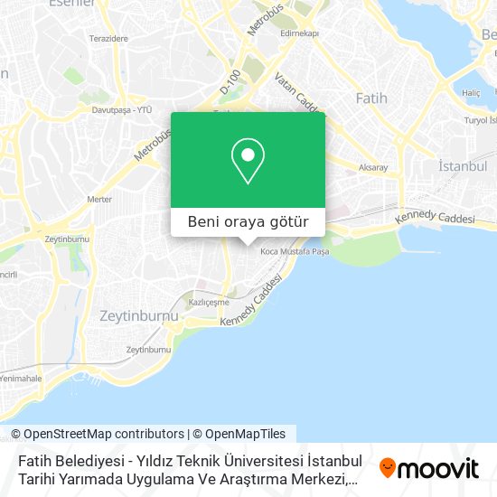 Fatih Belediyesi - Yıldız Teknik Üniversitesi İstanbul Tarihi Yarımada Uygulama Ve Araştırma Merkezi harita