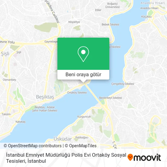 İstanbul Emniyet Müdürlüğü Polis Evi Ortaköy Sosyal Tesisleri harita
