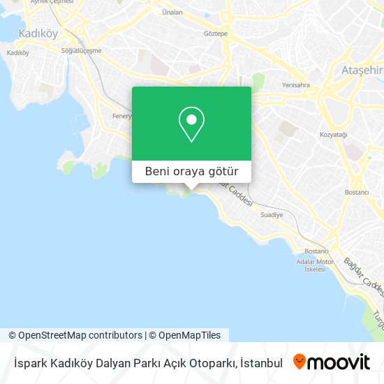 İspark Kadıköy Dalyan Parkı Açık Otoparkı harita