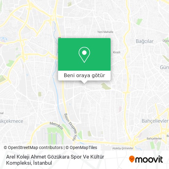 Arel Koleji Ahmet Gözükara Spor Ve Kültür Kompleksi harita