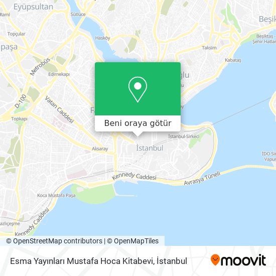 Esma Yayınları Mustafa Hoca Kitabevi harita