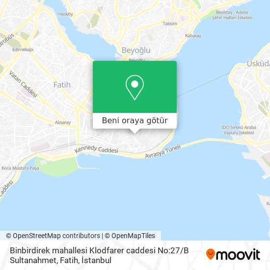 Binbirdirek mahallesi Klodfarer caddesi No:27 / B Sultanahmet, Fatih harita