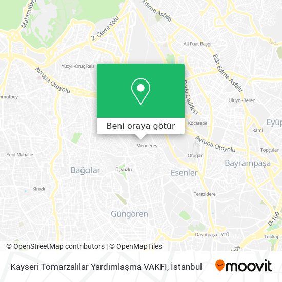 Kayseri Tomarzalılar Yardımlaşma VAKFI harita