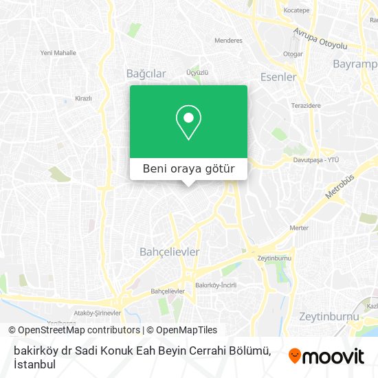 bakirköy dr Sadi Konuk Eah Beyin Cerrahi Bölümü harita