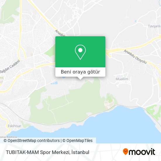 TUBITAK-MAM Spor Merkezi harita