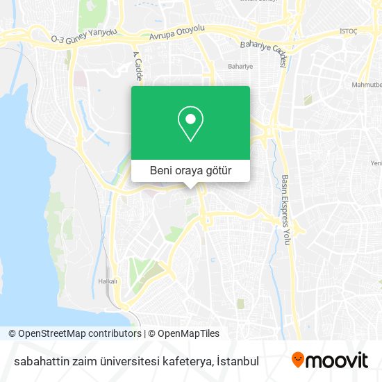 sabahattin zaim üniversitesi kafeterya harita