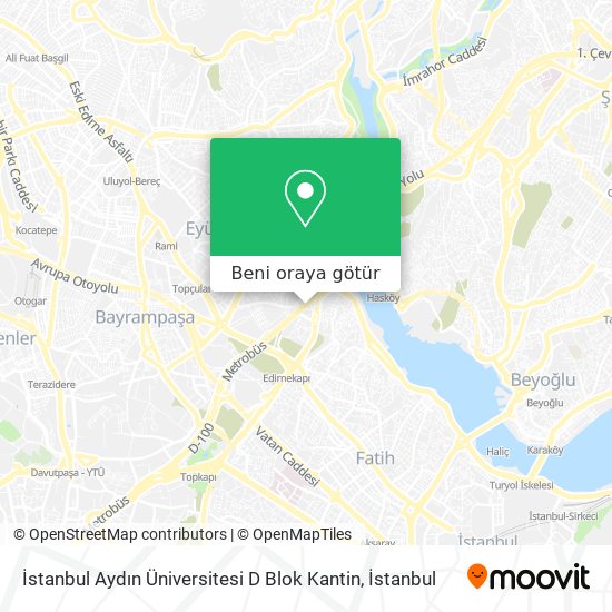 İstanbul Aydın Üniversitesi D Blok Kantin harita
