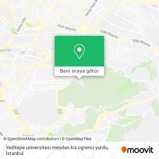 Yeditepe universitesi meydan kiz ogrenci yurdu harita