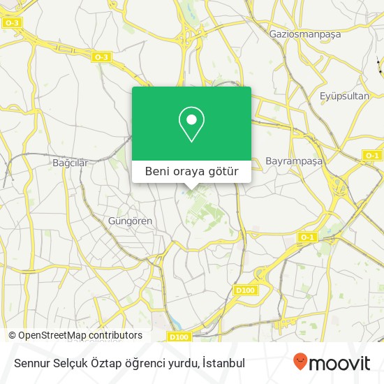 Sennur Selçuk Öztap öğrenci yurdu harita