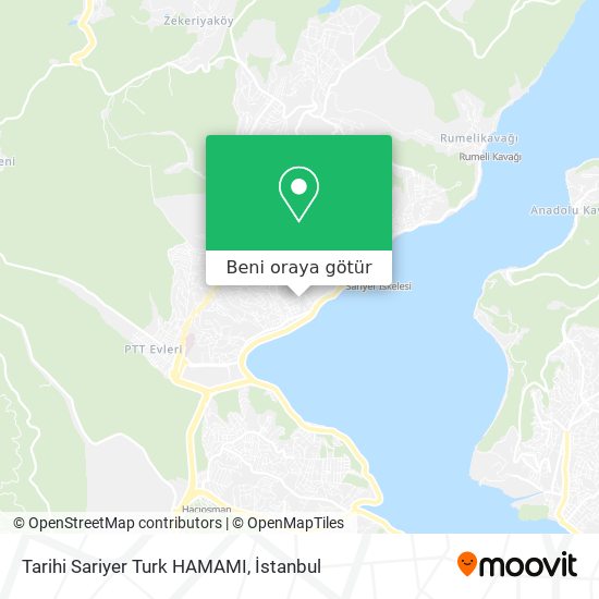 Tarihi Sariyer Turk HAMAMI harita