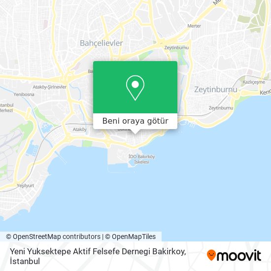 Yeni Yuksektepe Aktif Felsefe Dernegi Bakirkoy harita