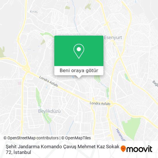 Şehit Jandarma Komando Çavuş Mehmet Kaz Sokak 72 harita