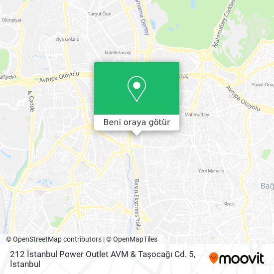 212 İstanbul Power Outlet AVM & Taşocağı Cd. 5 harita