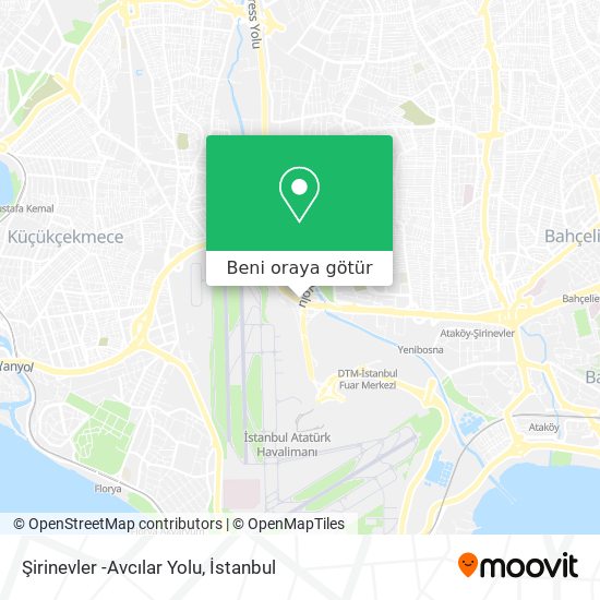 Şirinevler -Avcılar Yolu harita