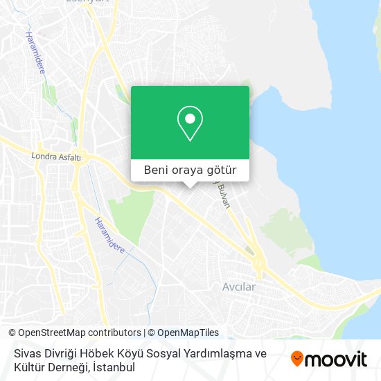 Sivas Divriği Höbek Köyü Sosyal Yardımlaşma ve Kültür Derneği harita