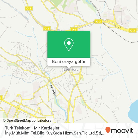 Türk Telekom - Mir Kardeşler İnş.Müh.Mim.Tel.Bilg.Kuy.Gıda Hizm.San.Tic.Ltd.Şti harita