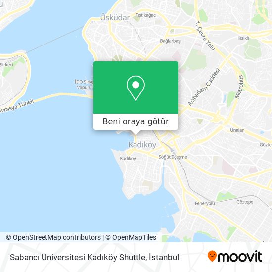 Sabancı Universitesi Kadıköy Shuttle harita