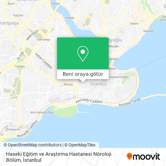 Haseki Eğitim ve Araştırma Hastanesi Nöroloji Bölüm harita