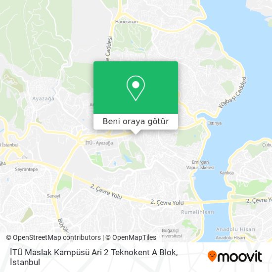 İTÜ Maslak Kampüsü Ari 2 Teknokent A Blok harita