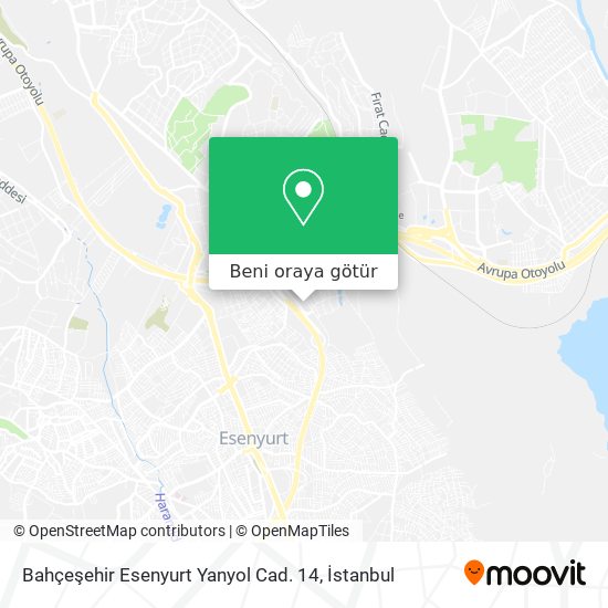 Bahçeşehir Esenyurt Yanyol Cad. 14 harita