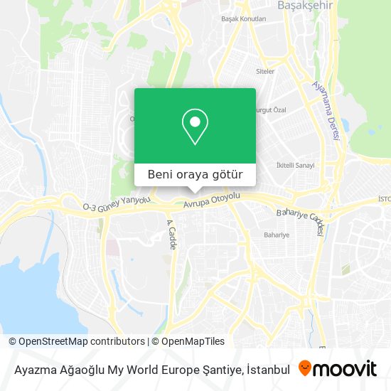 Ayazma Ağaoğlu My World Europe Şantiye harita