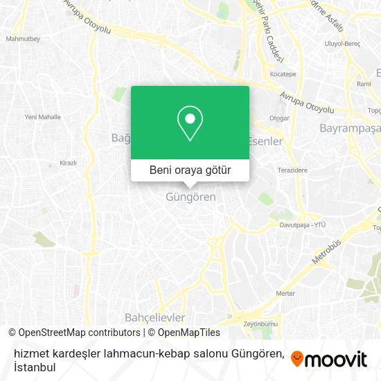 hizmet kardeşler lahmacun-kebap salonu  Güngören harita