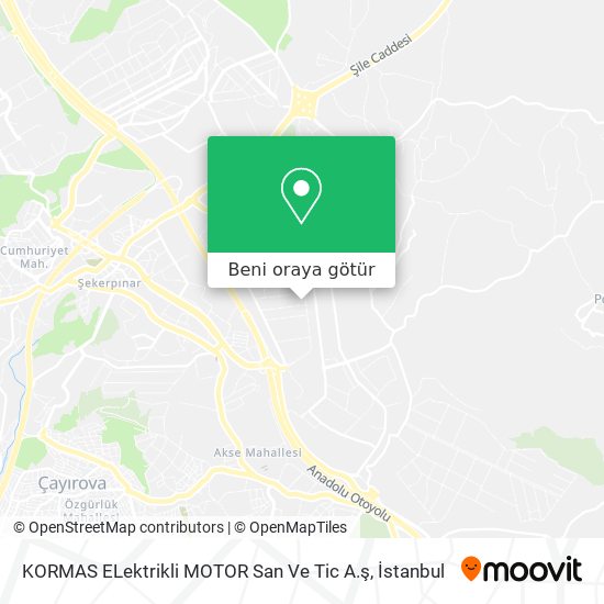 KORMAS ELektrikli MOTOR San Ve Tic A.ş harita