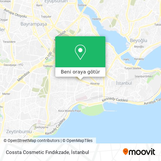 Cossta Cosmetic Fındıkzade harita