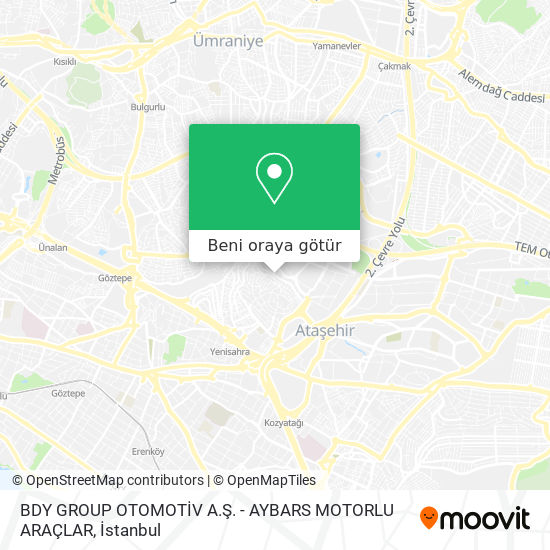 BDY GROUP OTOMOTİV A.Ş. - AYBARS MOTORLU ARAÇLAR harita