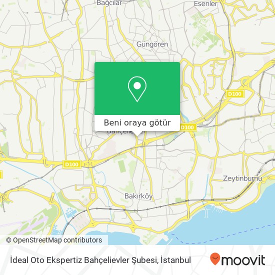 İdeal Oto Ekspertiz Bahçelievler Şubesi harita
