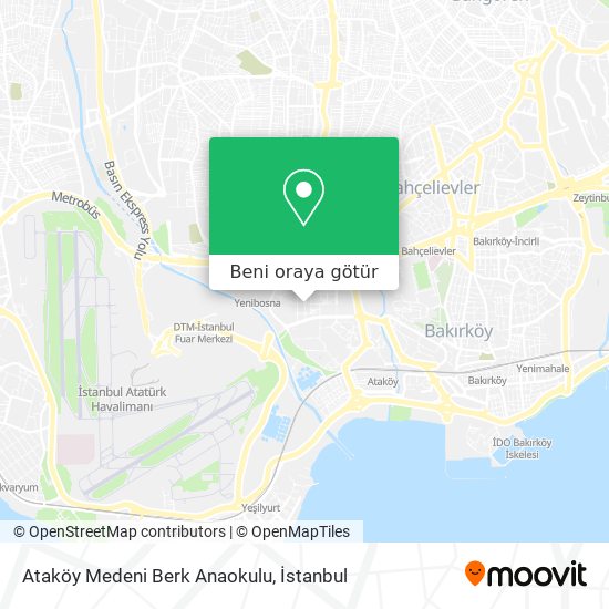 Ataköy Medeni Berk Anaokulu harita