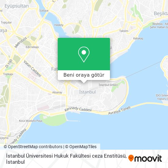 İstanbul Üniversitesi Hukuk Fakültesi ceza Enstitüsü harita