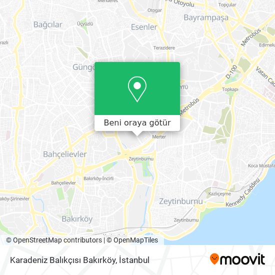 Karadeniz Balıkçısı Bakırköy harita