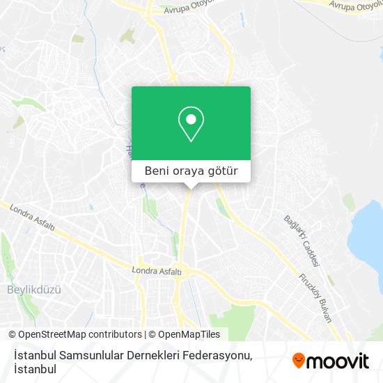 İstanbul Samsunlular Dernekleri Federasyonu harita