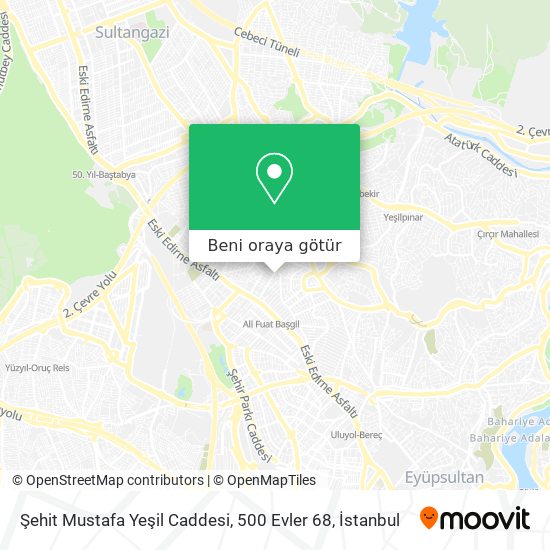 Şehit Mustafa Yeşil Caddesi, 500 Evler 68 harita