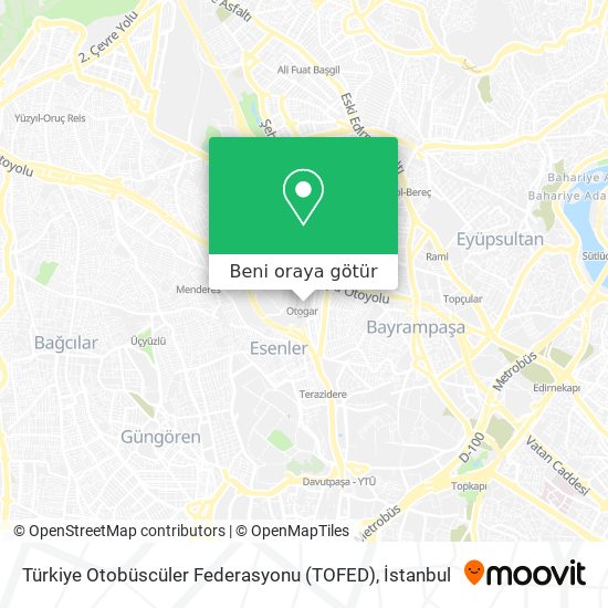 Türkiye Otobüscüler Federasyonu (TOFED) harita