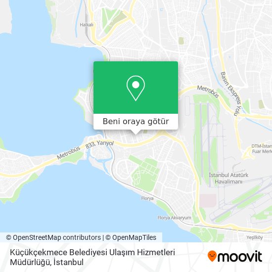 Küçükçekmece Belediyesi Ulaşım Hizmetleri Müdürlüğü harita