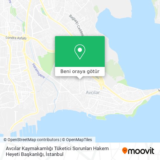 Avcılar Kaymakamlığı Tüketici Sorunları Hakem Heyeti Başkanlığı harita