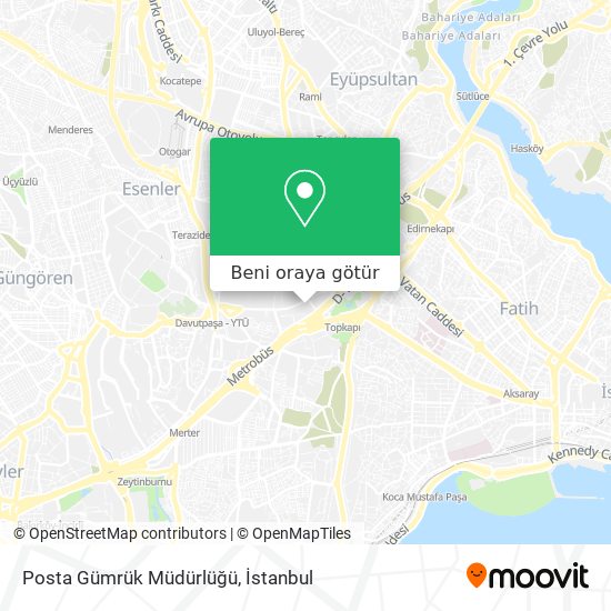 Posta Gümrük Müdürlüğü harita