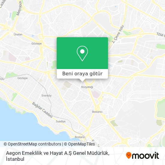 Aegon Emeklilik ve Hayat A.Ş Genel Müdürlük harita